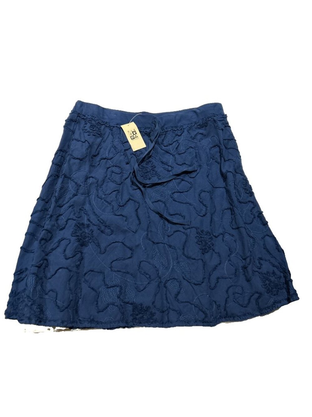 Max Studio Blue A-Line Skirt Cotton Boho Lined Womens Large New